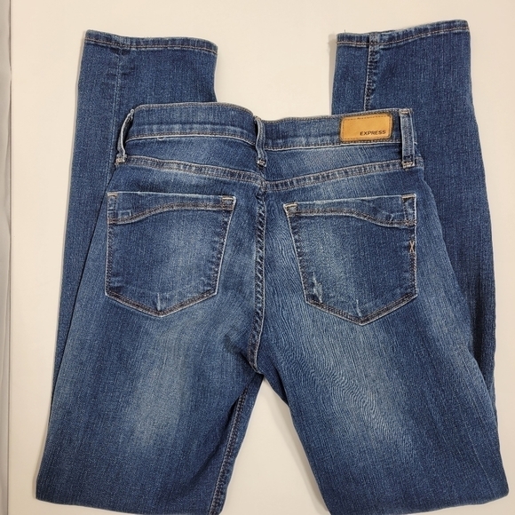 Express Womens Mid Rise Cropped Skinny Stretch Jeans in a Size 2R - Picture 4 of 13